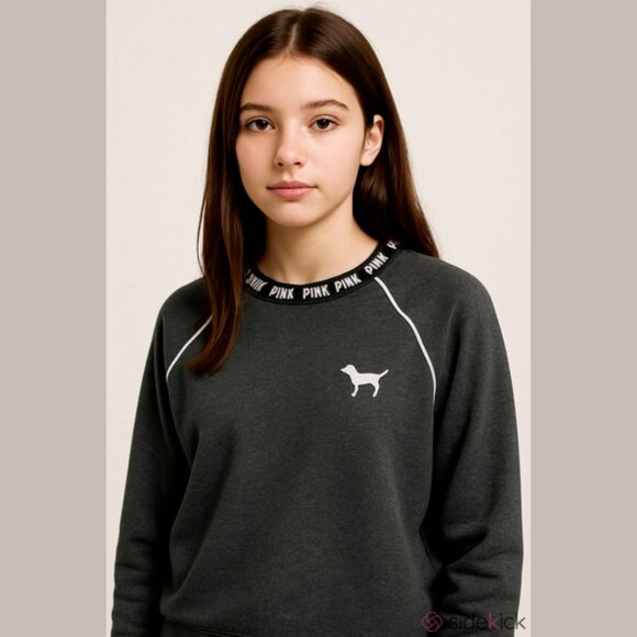 M Pink Victoria Secret grey pullover sweater - Picture 1 of 10